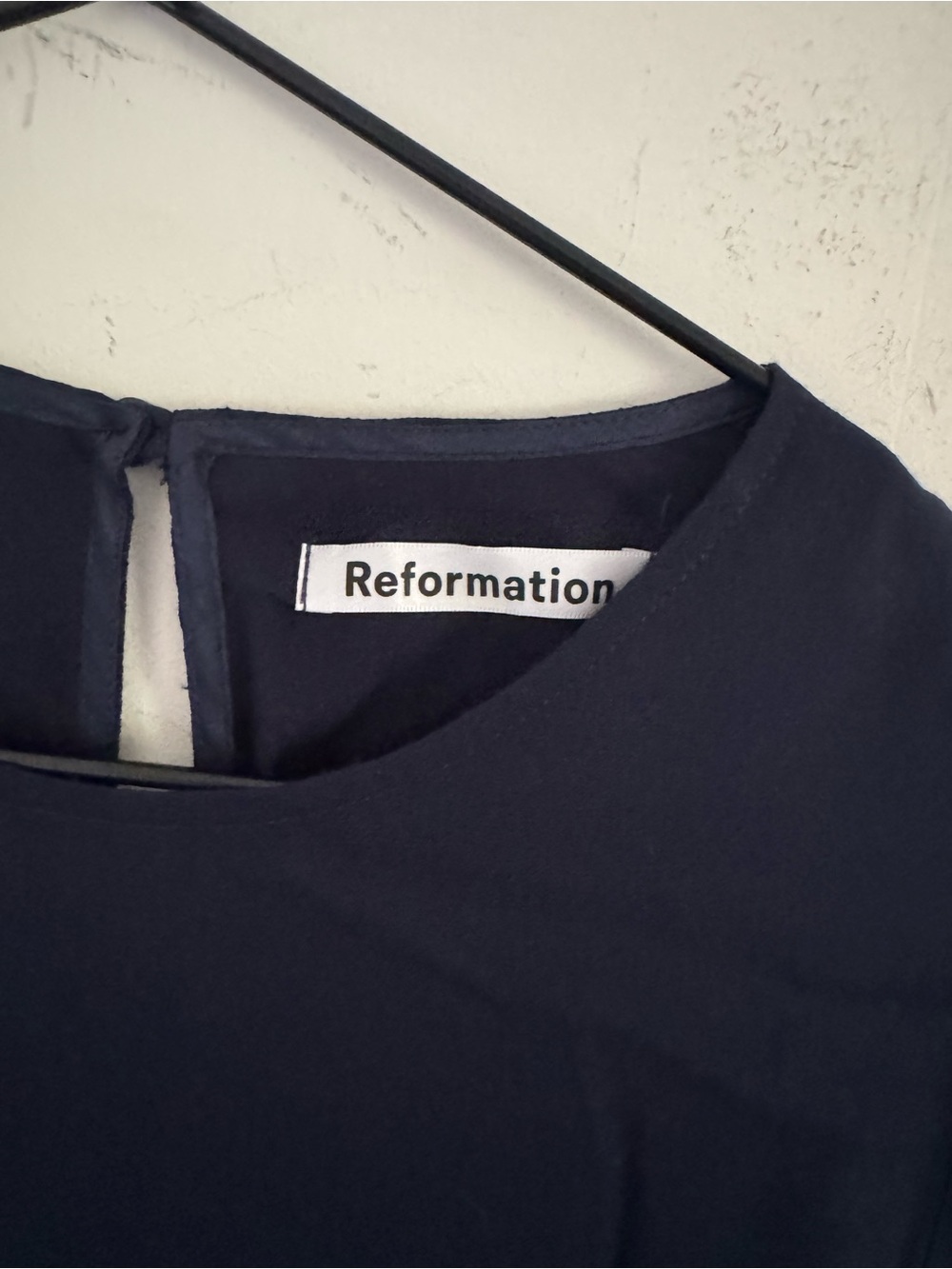 NEW Reformation Navy Blue Gavin Slit Midi Dress Size 6 - Picture 3 of 6